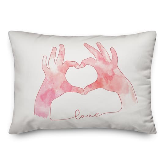 Love Heart Hands Throw Pillow